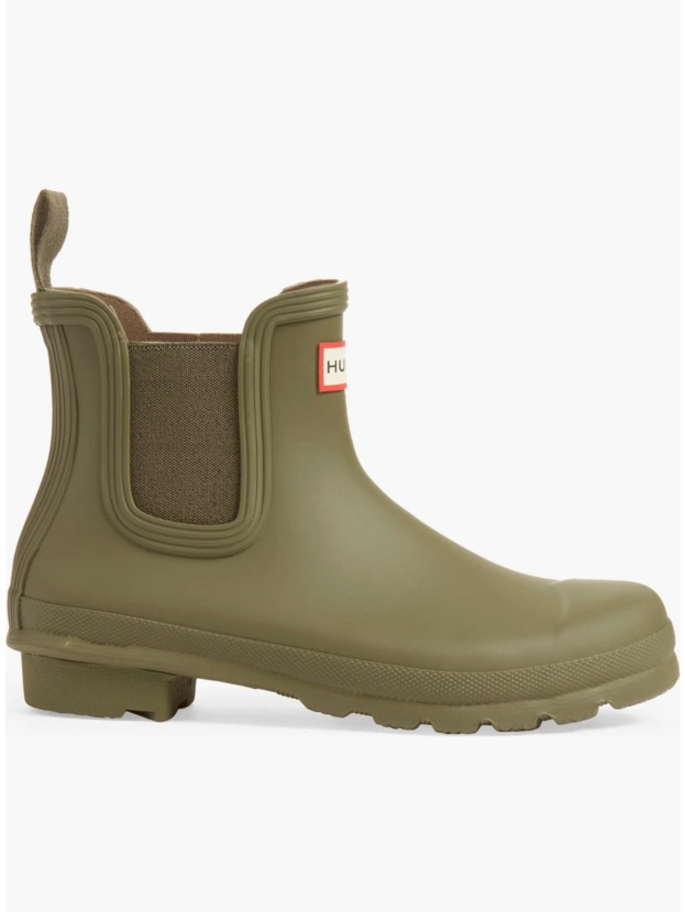 Hunter Short Chelsea Rain Boot - Olive Green NWOT - Picture 3 of 9
